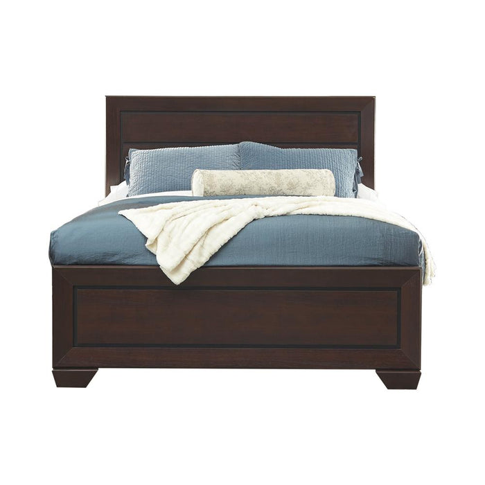 Kauffman California King, Eastren King, & Queen Panel Bed Dark Cocoa - Hello Home Furniture & Mattress (Longmont, CO)