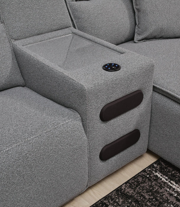 Modmax II Power Reclining Sectional with Chaise and Audio Consoles