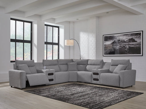 Modmax II Power Reclining Sectional with Audio Consoles - Hello Home Furniture & Mattress (Longmont, CO)