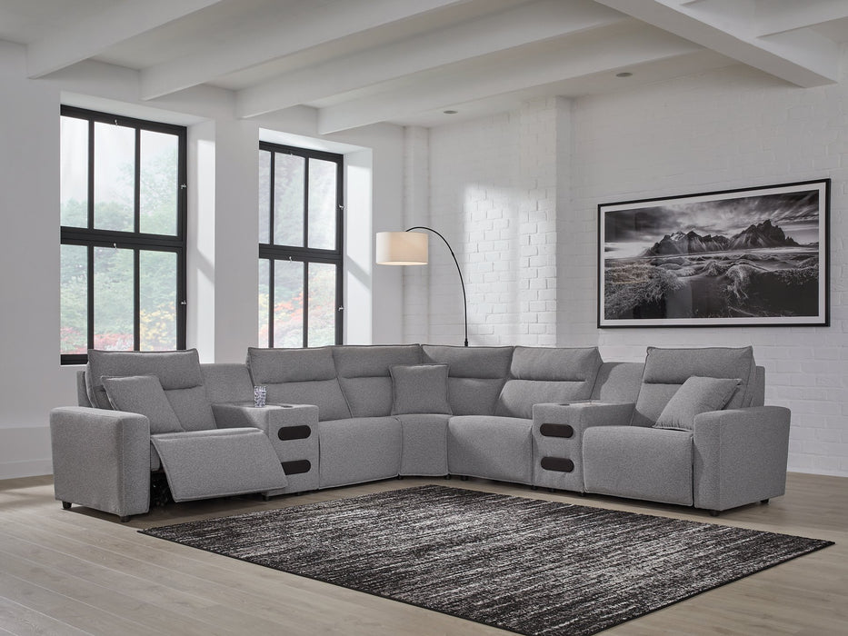 Modmax II Power Reclining Sectional with Audio Consoles - Hello Home Furniture & Mattress (Longmont, CO)