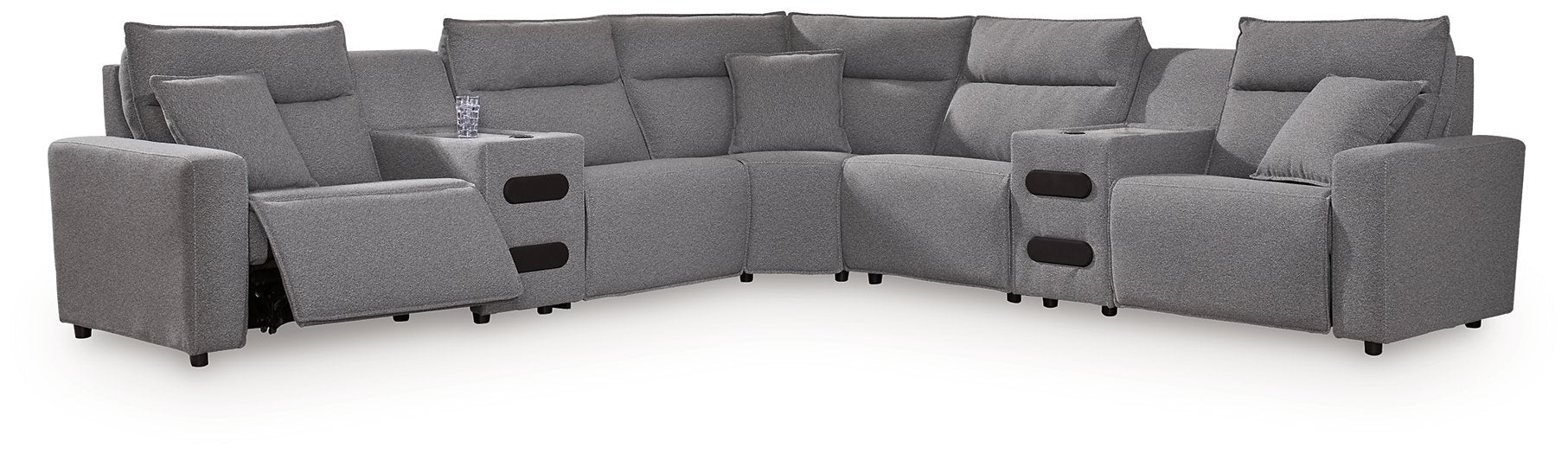 Modmax II Power Reclining Sectional with Audio Consoles - Hello Home Furniture & Mattress (Longmont, CO)