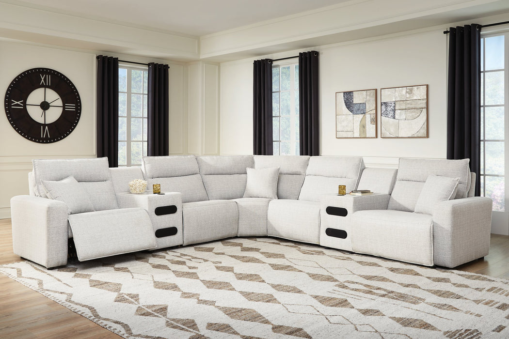 Modmax II Power Reclining Sectional with Audio Consoles - Hello Home Furniture & Mattress (Longmont, CO)