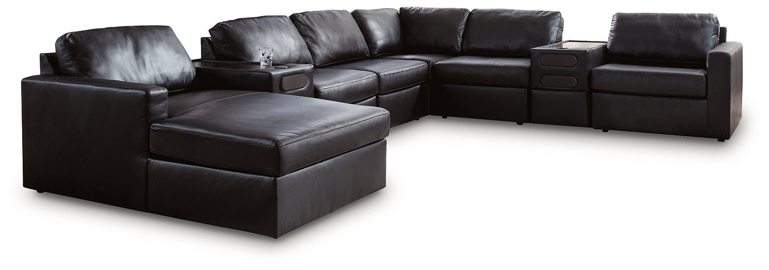 Modmax II Sectional with Chaise and Audio Consoles - Hello Home Furniture & Mattress (Longmont, CO)