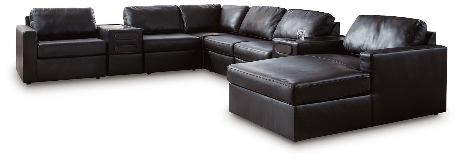 Modmax II Sectional with Chaise and Audio Consoles - Hello Home Furniture & Mattress (Longmont, CO)