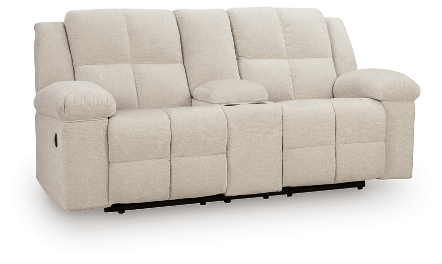Orlen Reclining Loveseat with Console - Hello Home Furniture & Mattress (Longmont, CO)
