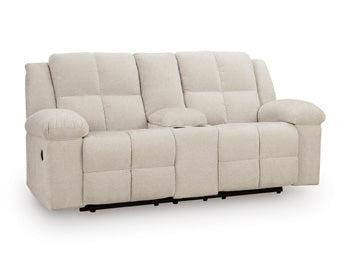 Orlen Reclining Loveseat with Console - Hello Home Furniture & Mattress (Longmont, CO)