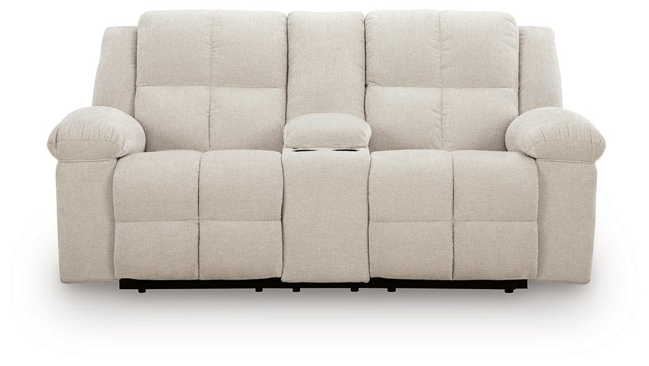 Orlen Reclining Loveseat with Console - Hello Home Furniture & Mattress (Longmont, CO)