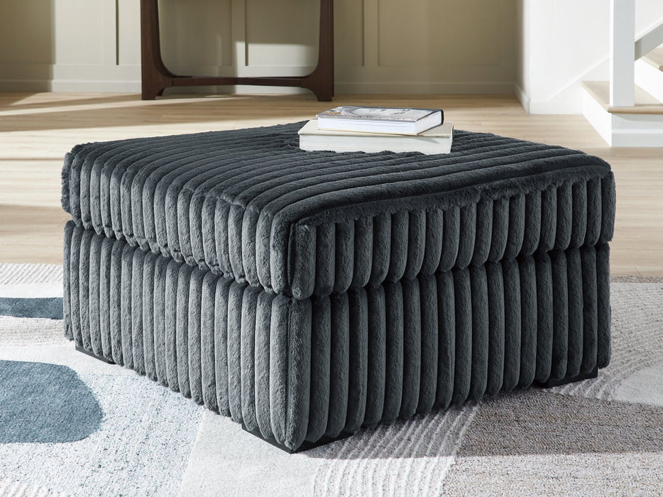 Midnight-Madness Oversized Accent Ottoman - Hello Home Furniture & Mattress (Longmont, CO)