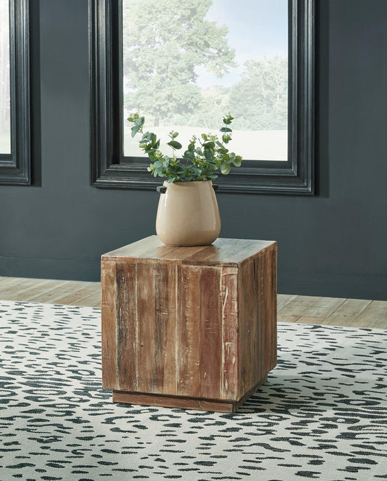 Distressed Brown Accent Table
