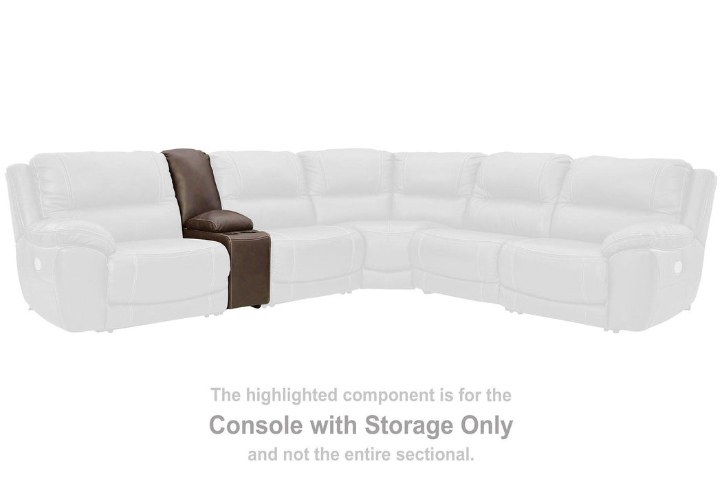 Dunleith Power Reclining Loveseat with Console - Hello Home Furniture & Mattress (Longmont, CO)