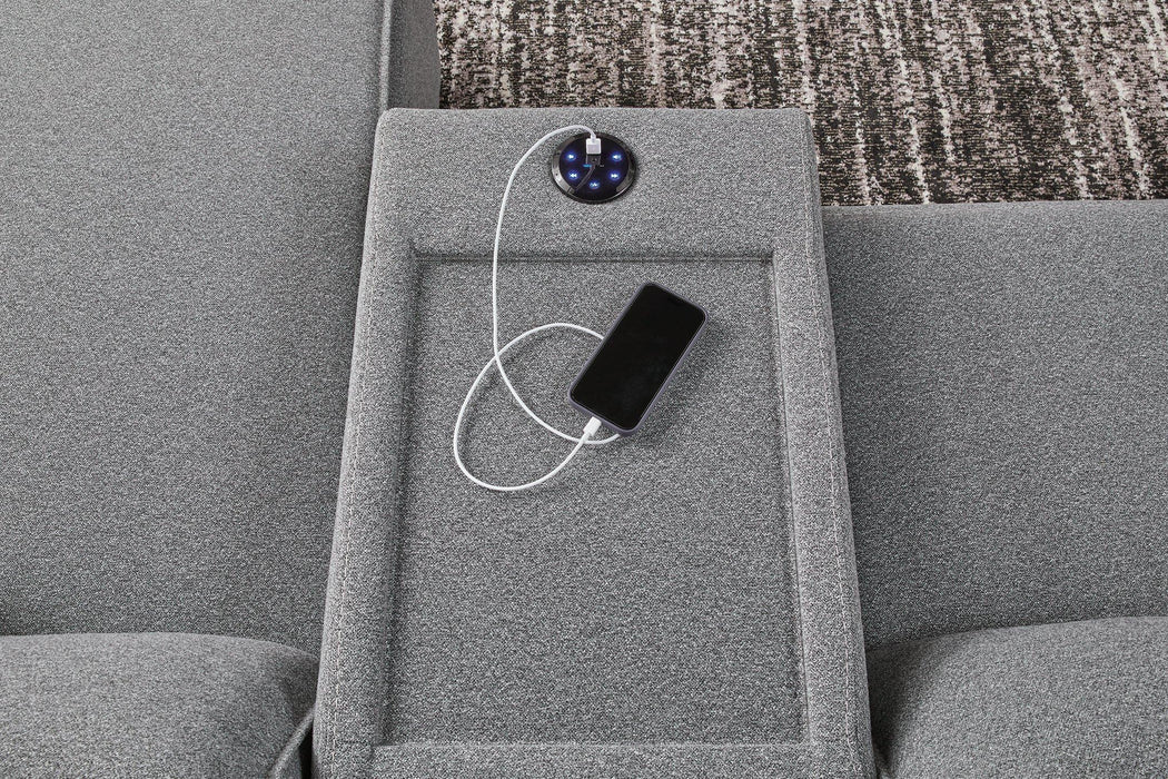 Modmax II Power Reclining Sectional with Audio Consoles - Hello Home Furniture & Mattress (Longmont, CO)