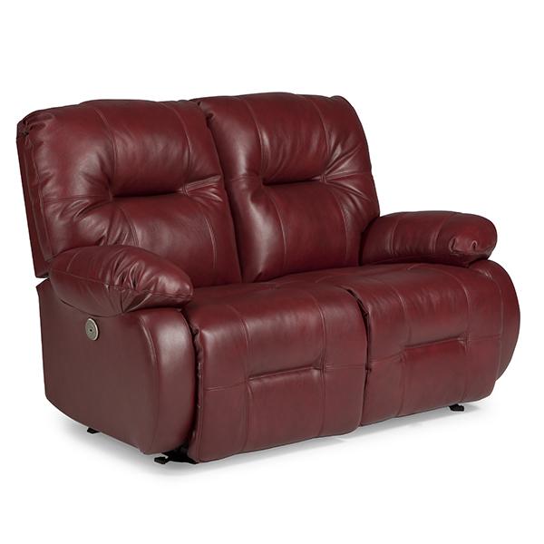 BRINLEY LOVESEAT LEATHER SPACE SAVER CONSOLE LOVESEAT- L700CC4