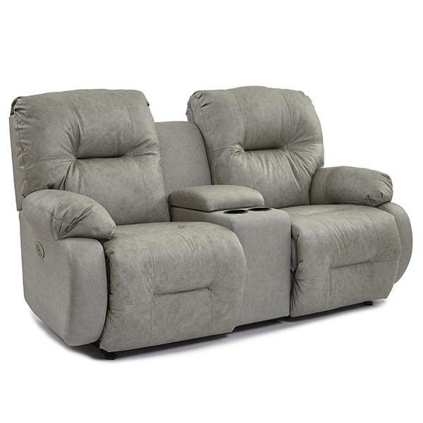 BRINLEY COLLECTION LEATHER SPACE SAVER CONVERSATION SOFA- U700CA4