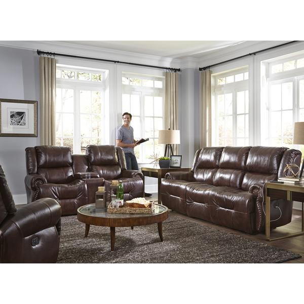 GENET COLLECTION LEATHER RECLINING SOFA W/ FOLD DOWN TABLE- S960CA4