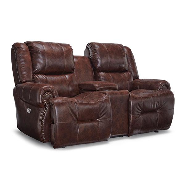 GENET LOVESEAT LEATHER SPACE SAVER CONSOLE LOVESEAT- L960CC4