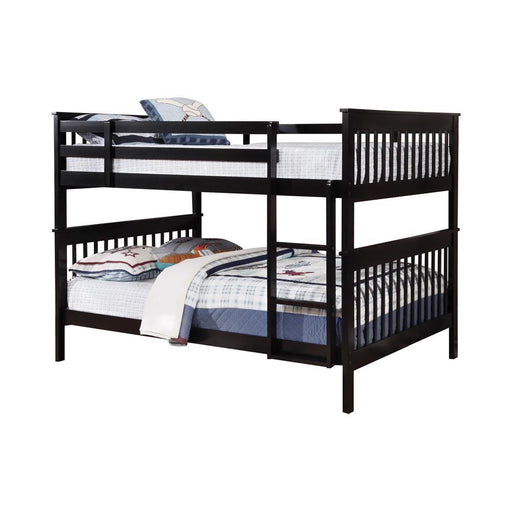 Chapman Full Over Full & Twin Over Full Bunk Bed Black & White - Hello Home Furniture & Mattress (Longmont, CO)