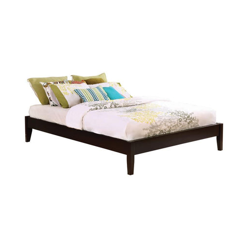 Hounslow California King, E.King, & Queen Universal Platform Bed Cappuccino - Hello Home Furniture & Mattress (Longmont, CO)