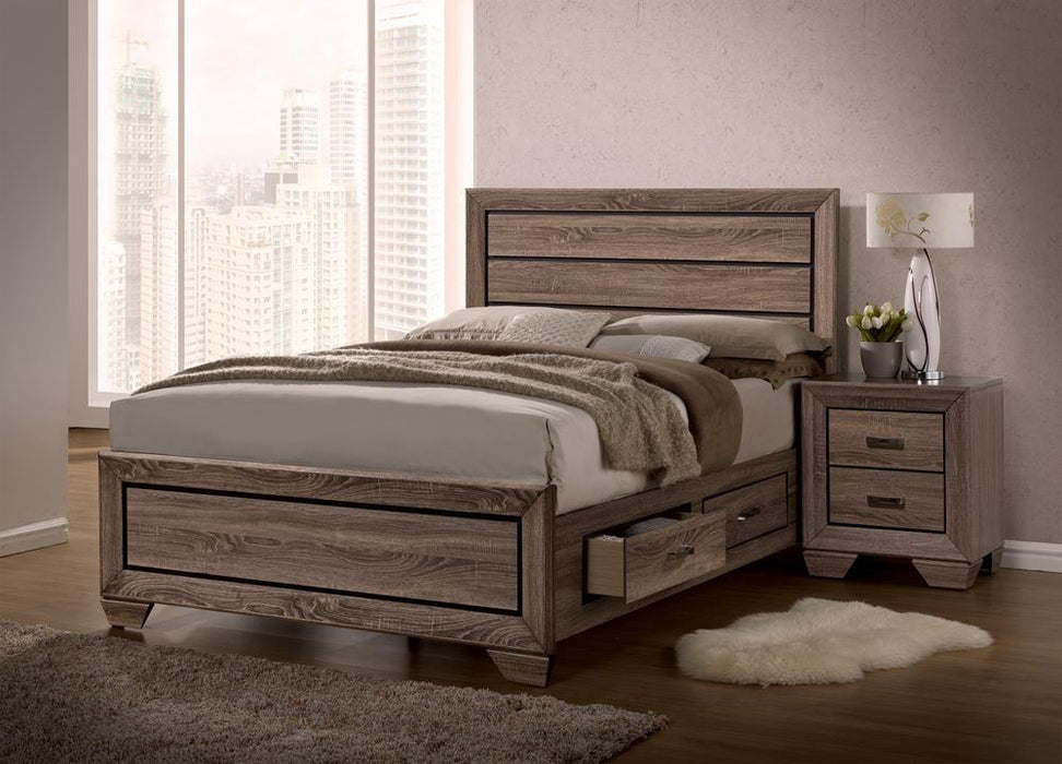 Kauffman California King, E.king, & Queen Panel Bed Washed Taupe - Hello Home Furniture & Mattress (Longmont, CO)