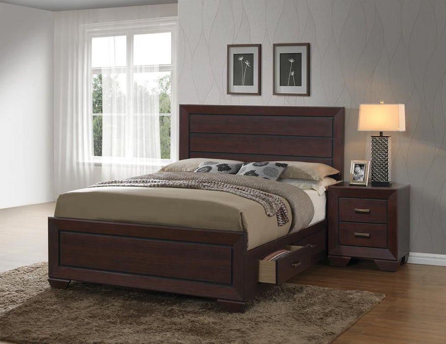 Kauffman California King, Eastren King, & Queen Panel Bed Dark Cocoa - Hello Home Furniture & Mattress (Longmont, CO)