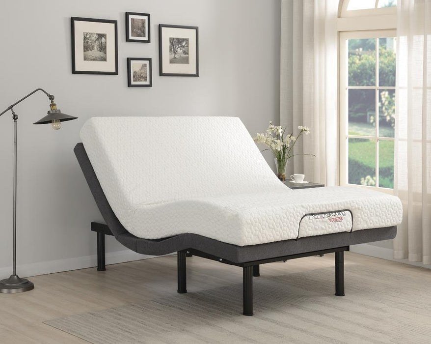 Clara Eastern King, E.King, Queen, & Twin XL Adjustable Bed Base Grey and Black