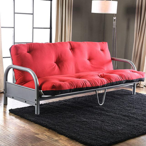 Aksel Black/Red Futon Mattress, Black, Red & Gray - Hello Home Furniture & Mattress (Longmont, CO)