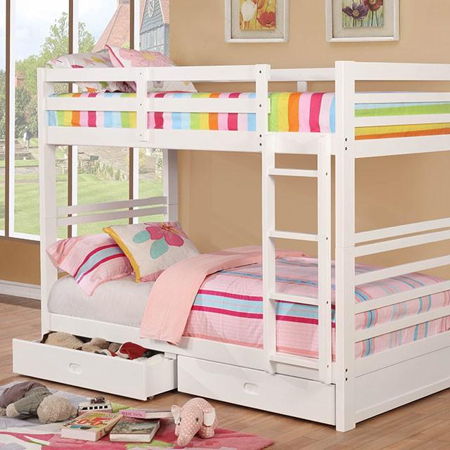 California Iv Black, Walnut, Gray, & White Twin/Twin Bunk Bed - Hello Home Furniture & Mattress (Longmont, CO)