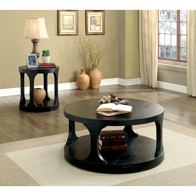 Carrie Antique Black End Table - Hello Home Furniture & Mattress (Longmont, CO)