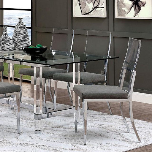Casper 7 Pc Dining Table Set Chrome - Hello Home Furniture & Mattress (Longmont, CO)