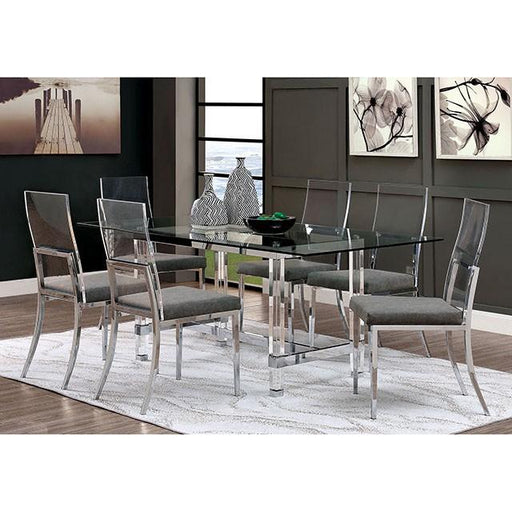 Casper 7 Pc Dining Table Set Chrome - Hello Home Furniture & Mattress (Longmont, CO)