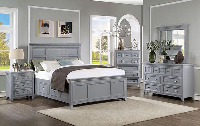 CASTLILE Night Stand w/ USB, Gray - Hello Home Furniture & Mattress (Longmont, CO)