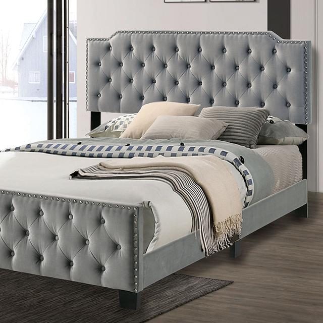 Charlize Bed Grey & Navy - Hello Home Furniture & Mattress (Longmont, CO)