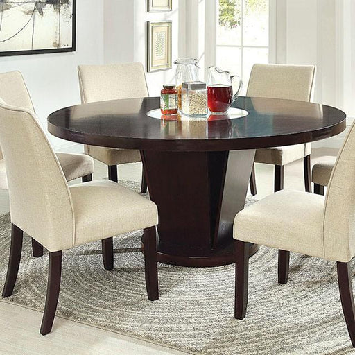 Cimma Espresso Round Dining Table - Hello Home Furniture & Mattress (Longmont, CO)