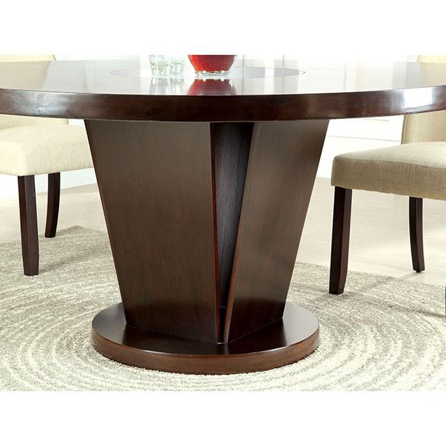 Cimma Espresso Round Dining Table - Hello Home Furniture & Mattress (Longmont, CO)