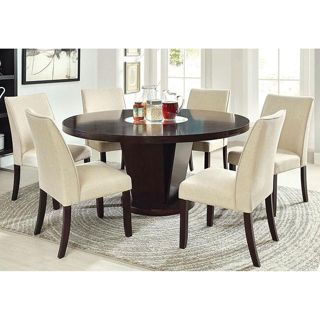 Cimma Espresso Round Dining Table - Hello Home Furniture & Mattress (Longmont, CO)