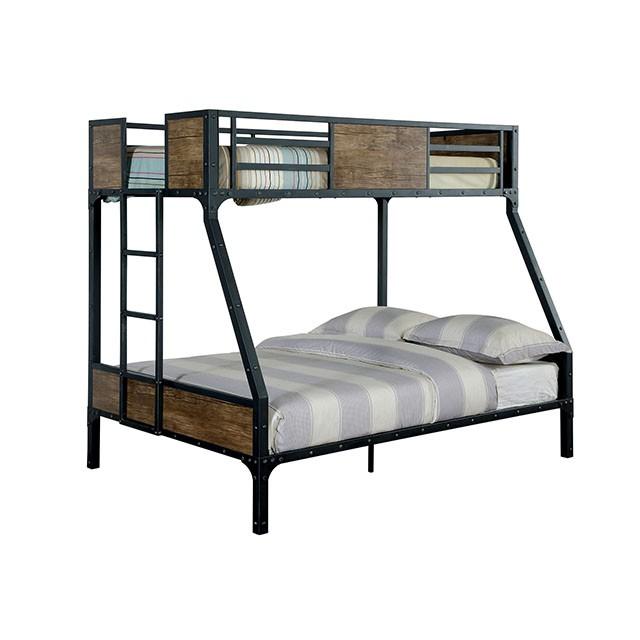 CLAPTON Black Twin/Full Bunk Bed - Hello Home Furniture & Mattress (Longmont, CO)