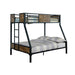 CLAPTON Black Twin/Full Bunk Bed - Hello Home Furniture & Mattress (Longmont, CO)