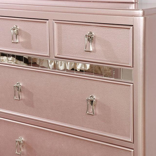 Ariston Rose Gold Dresser - Hello Home Furniture & Mattress (Longmont, CO)