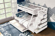 Ellington Twin/Full Bunk Bed White & Espresso - Hello Home Furniture & Mattress (Longmont, CO)