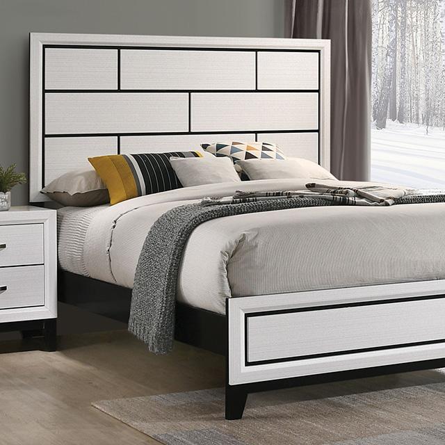 Errico Bed Grey & White - Hello Home Furniture & Mattress (Longmont, CO)