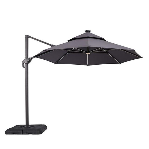 Nuti 10 Ft Round Umbrella w/ LED Light + 37" Large Base - Hello Home Furniture & Mattress (Longmont, CO)