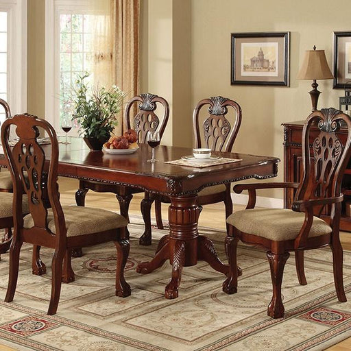 GEORGETOWN Antique Cherry Dining Table w/ Double Pedestals - Hello Home Furniture & Mattress (Longmont, CO)