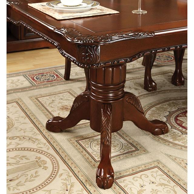 GEORGETOWN Antique Cherry Dining Table w/ Double Pedestals - Hello Home Furniture & Mattress (Longmont, CO)