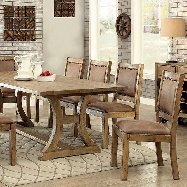 GIANNA Rustic Pine 96" Dining Table - Hello Home Furniture & Mattress (Longmont, CO)