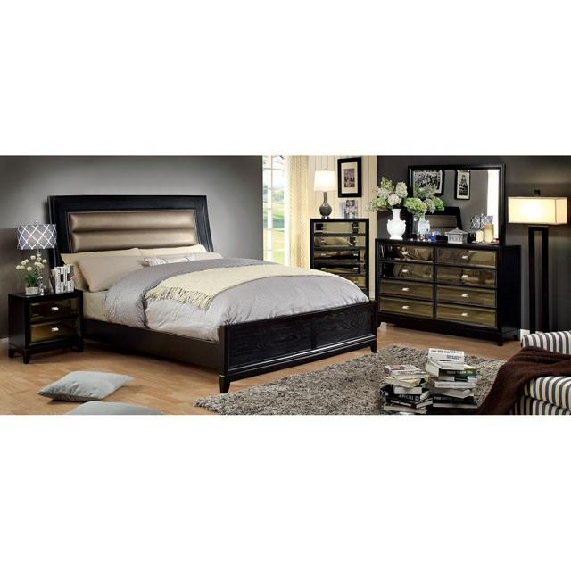 Golva Bed Beige & Black - Hello Home Furniture & Mattress (Longmont, CO)