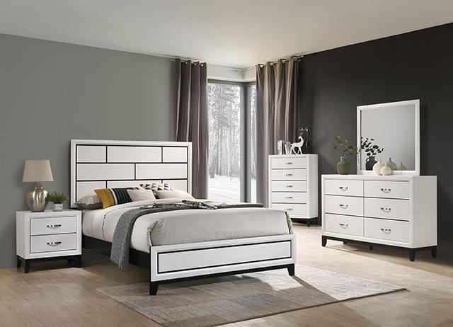 Errico Bed Grey & White - Hello Home Furniture & Mattress (Longmont, CO)