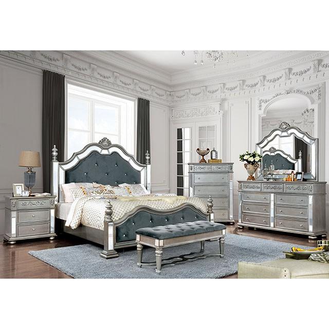 Azha Silver/Gray Cal.King & Queen Bed - Hello Home Furniture & Mattress (Longmont, CO)
