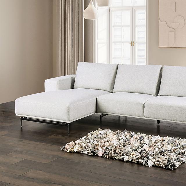 Baerum Sectional, Left & Right Chaise Beige & Gray - Hello Home Furniture & Mattress (Longmont, CO)