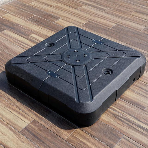 Xico 8 Ft Square Umbrella w/ Double Top w/ LED Light + 37" Large Base - Hello Home Furniture & Mattress (Longmont, CO)