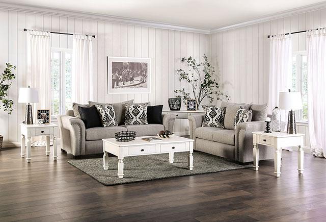 BELSIZE Loveseat Grey, Beige, & Choclate