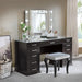 Valentina Vanity Set White & Dark Gray - Hello Home Furniture & Mattress (Longmont, CO)